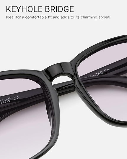 TIJN Blue Light Blocking Glasses for Women Men Clear Frame Square Nerd Eyeglasses Anti Blue Ray Computer Screen Glasses