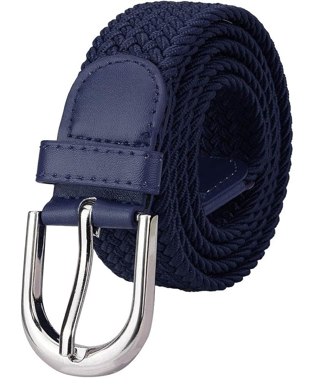 Falari Men Women Multicolored Elastic Stretch Braided Belt Canvas Fabric Woven No Holes Belt