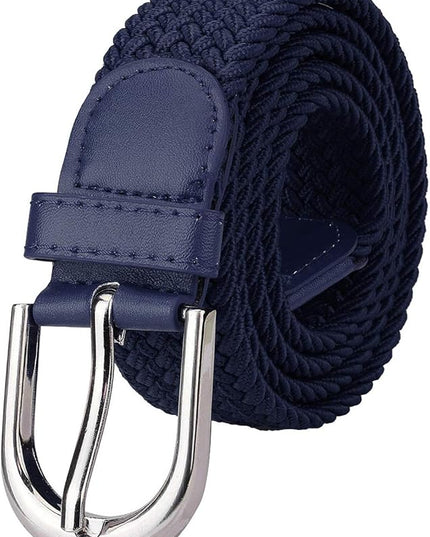 Falari Men Women Multicolored Elastic Stretch Braided Belt Canvas Fabric Woven No Holes Belt