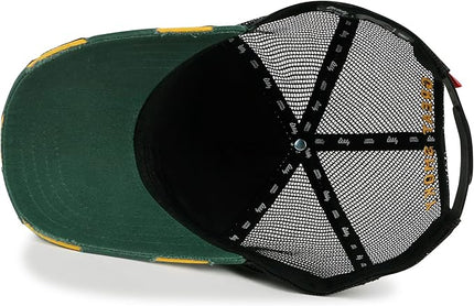 ililily Premium Howels Embroidery Vintage Baseball Cap Distressed Trucker Hat