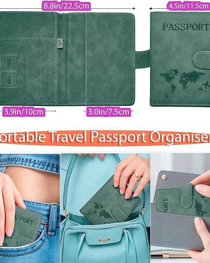 Passport Holder for Travel Essentials, 2 Pack Rfid Passport Cover for Women Men
