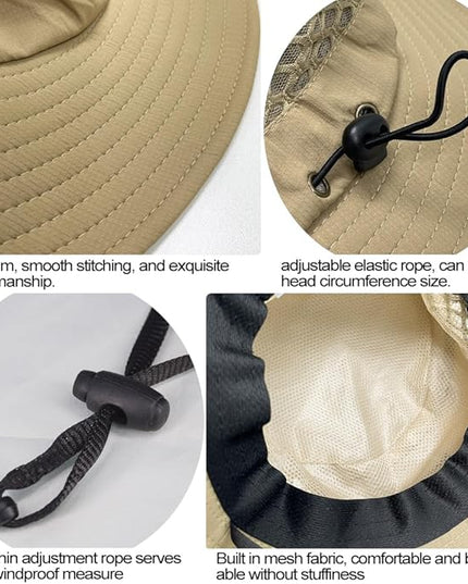 Sireck Fishing Hat, UPF50+ Wide Brim Sun Hat for Men Women, UV Protection Hiking Beach Bucket Hats Summer Safari Hat