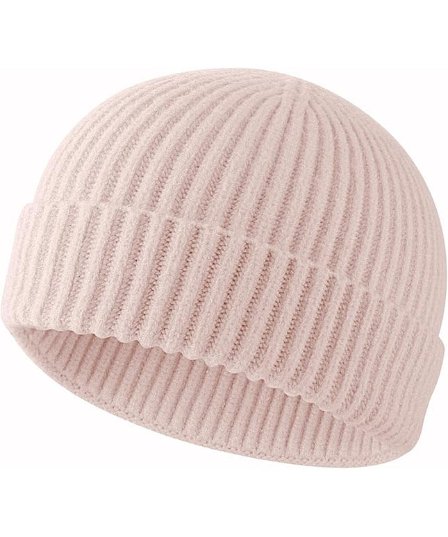 ROYBENS Swag Wool Knit Cuff Short Fisherman Beanie for Men Women, Winter Warm Hats