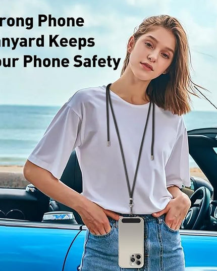 SHANSHUI Phone Lanyard, Crossbody Wrist Nylon Cell Phone Lanyard Tether Pads Compatible with iPhone & All Smartphones in Full Cover Cases