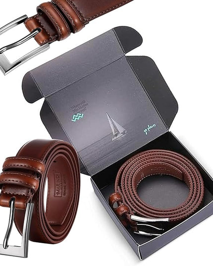 Marino’s Premium Belt Men, Genuine Leather Dress Belt for Men, Casual Mens Belt in Gift Box