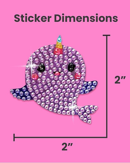 StickerBeans® Rhinestone Stickers – Whimsical 4-Pack, 2” x 2” Unique Sparkly Cut-to-Shape for Collecting, Trading, Decorating Laptops, Phone Cases, Scrapbooks, Kids, Teens, & Adults