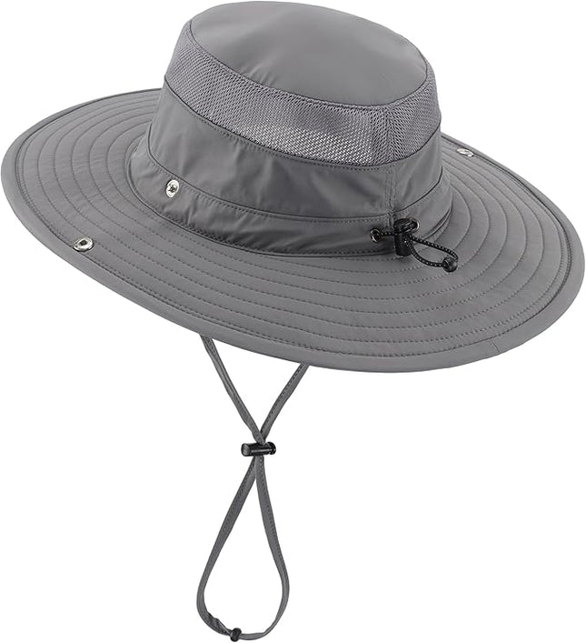 Connectyle Sun Hat for Men Women Breathable UPF 50+ Safari Hat for Fishing Hiking Gardening Adjustable Wide Brim Bucket Hats