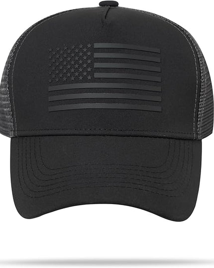 IIN American Flag Mesh Baseball Cap, Patriotic Trucker Hat for Men Women, Quick-Dry Breathable Design, Adjustable Snapback