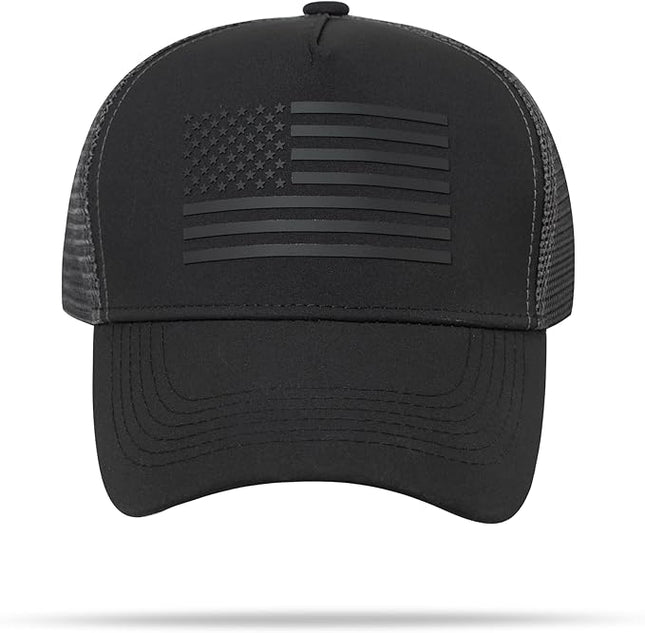 IIN American Flag Mesh Baseball Cap, Patriotic Trucker Hat for Men Women, Quick-Dry Breathable Design, Adjustable Snapback