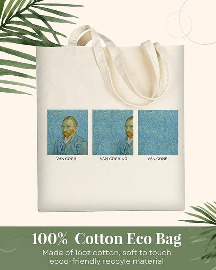 AUSVKAI Canvas Tote Bag for Women, Aesthetic Cute Grocery Grocery Reusable Cotton Gift Bag for Shooping Beach Trendy Gifts