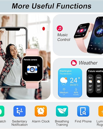 Fempoin Smart Watch, Smartwatch for Men Women 110 Sport Modes Fitness Watch, Smart Watches with Sleep Heart Rate Monitor, Pedometer, IP68 Waterproof for iOS Android