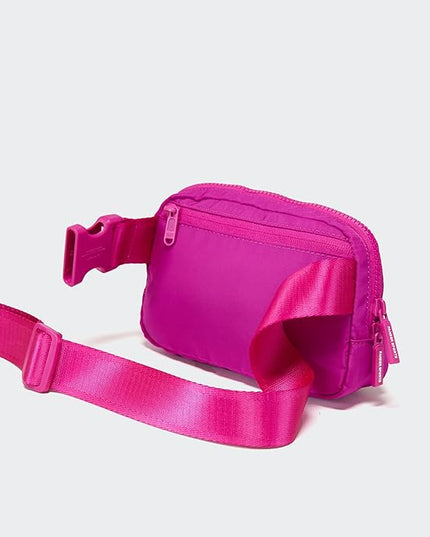 Pander Two Way Zipper Fanny Pack Nylon Everywhere Belt Bag for Women, Water Repellent Waist Packs, Crossbody Bags with Adjustable Strap (Grape Purple)
