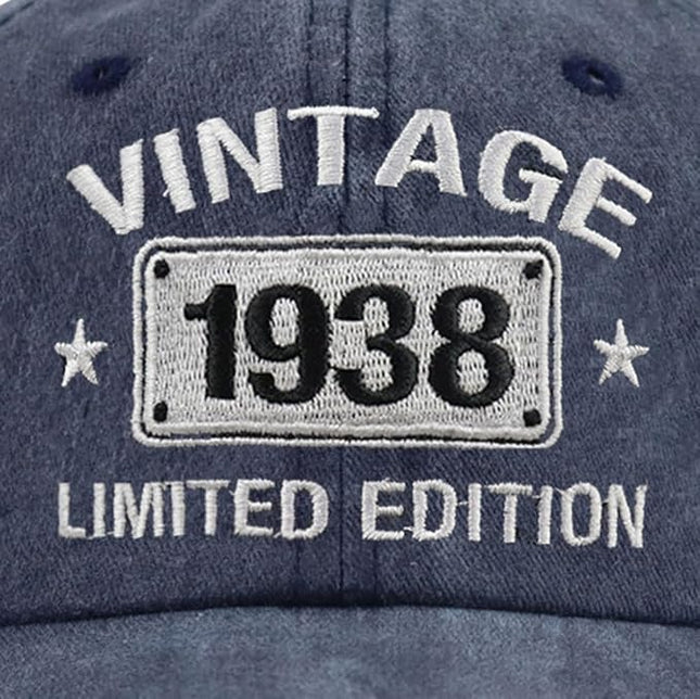 Vintage 1944 1943 1942 1941 1940 1939 1938 1937 1936 1935 Limited Edition Adjustable Embroidered Baseball Cap