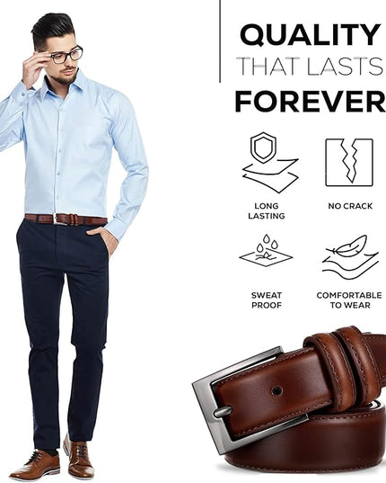 Marino’s Premium Belt Men, Genuine Leather Dress Belt for Men, Casual Mens Belt in Gift Box