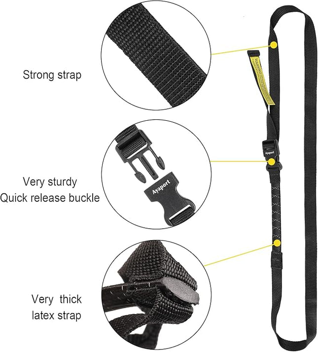 Ayaport Utility Straps with Buckle Quick-Release Adjustable Nylon Straps Black 4 Pack (Stretch-0.75"x48")
