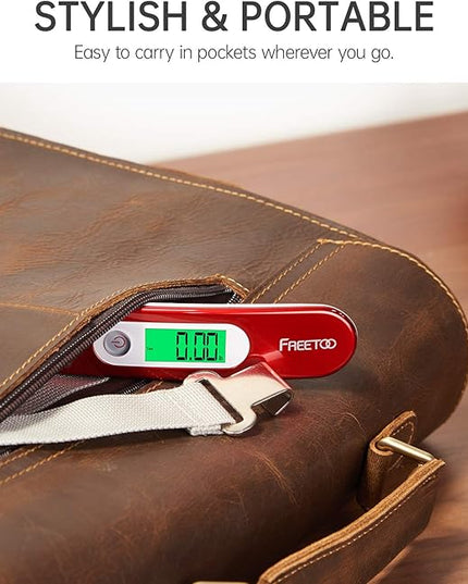 FREETOO Luggage Scale Portable Digital Hanging Scale for Travel, Suitcase Weight Scale with Superior Piano Lacquer 110 Lb/ 50Kg Capacity, Battery Included