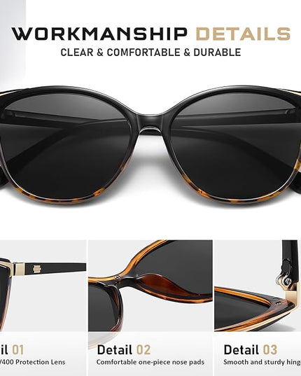 Trendy Cat Eye Sunglasses for Women Fashion Cateye UV400 Protection Glasses CL22017