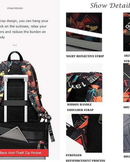 American Football Player 26 Multifunction Rugby Backpack Travel Laptop Daypack Night Reflective Strip Fans Bag (B - Pattern 1)