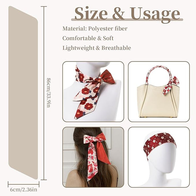 4 Pack Purse Scarf Handbags Skinny Twill Hair Scarves Narrow Neck Scarf Band Women Fashion Accessories Bag Charms