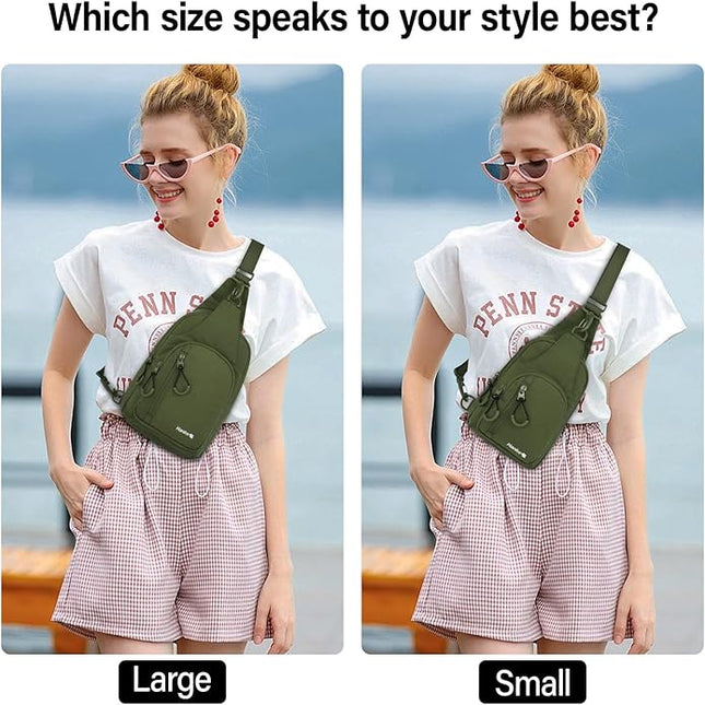 Hanke Crossbody Sling Bag for Women Men, Small & Large Casual Cross Body Sling Bags, Chest Bag for Outdoor Hiking Travel