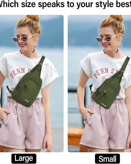 Hanke Crossbody Sling Bag for Women Men, Small & Large Casual Cross Body Sling Bags, Chest Bag for Outdoor Hiking Travel