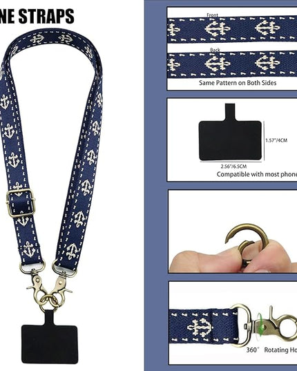 Adjustable 1" Width Phone Crossbody Lanyard and Wristlet Strap - Gift For The Lover In Your Life