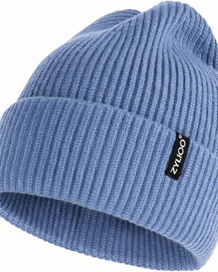 Zylioo Oversize Beanie Hats, XXL Big Size Ribbed Knit Cuffed Winter Hat for Cold Weather, Warm Skull Watch Cap