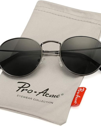 Pro Acme Small Round Metal Polarized Sunglasses for Women Retro Designer Style