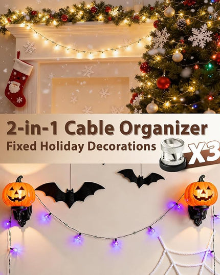 Viaky Magnetic Cord Holder Charger Holders for Cords Metal Cable Management Adhesive Cable Clips Office Desk Accessories Wire Holder Organizer Neatly for Nightstand Office Car Desk(3 Pack)