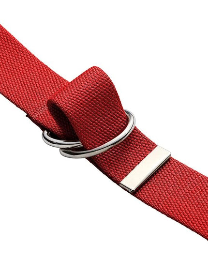 Falari Canvas Web Belt Metal Double D Ring Buckle for Men Women Casual Cloth Military Style Belt 1 1/2" Wide