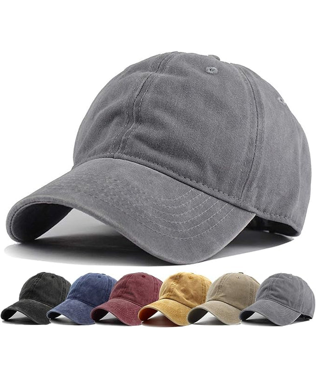HH HOFNEN Men Women Washed Distressed Twill Cotton Baseball Cap Vintage Adjustable Dad Hat