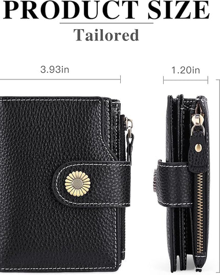 Falan Mule Wallet for Women - Genuine Leather, Compact, RFID Blocking, Bifold Wallet