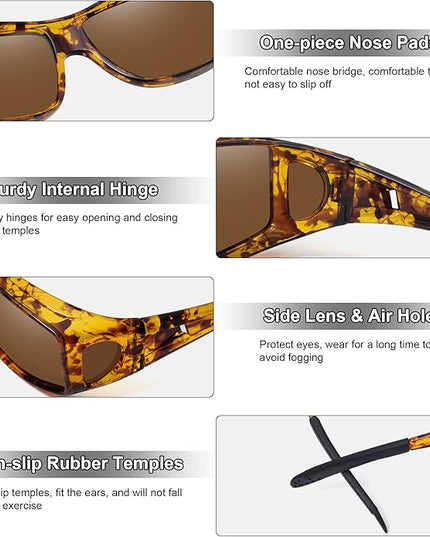 MEETSUN Fit Over Glasses Sunglasses for Men Women,Wrap Around Sunglasses Polarized UV400 Protection