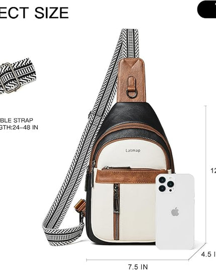 7L Sling Bag For Women Men Backpack Fanny Pack Crossbody Chest Travel Shoulder Belt Bags Purse Handbag PU Leather