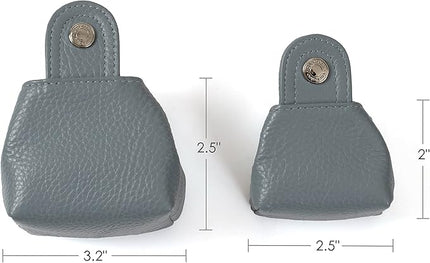 Cockatoo Genuine Leather Coin Pouch Change Holder, Mini Snap Pocket Wallet for Men Women (Navy Blue, Large)