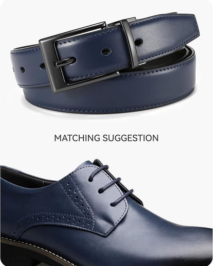 CHAOREN Reversible Belt Men 1 Piece - 1.25" Leather Dress Belt - Trim to Fit for Elegant Style