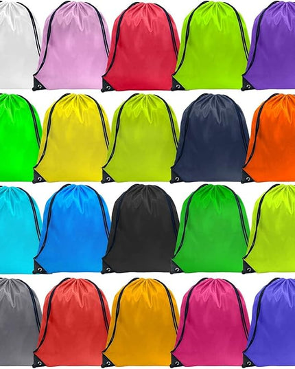 GoodtoU Drawstring Bags Bulk, 40 Pcs Draw String Bags Nylon Cinch Bag Gym Backpack String Bag Backpack, 20 Colors