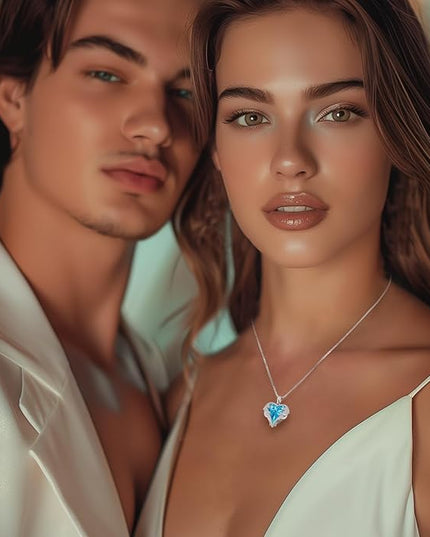 CDE Christmas Gifts for Women Angel Wings Necklace for Women with Birthstone, Love Heart Silver Tone/Gold Tone Pendant, Ideal Anniversary or Birthday Jewelry Gifts for Wife Girlfriend Her