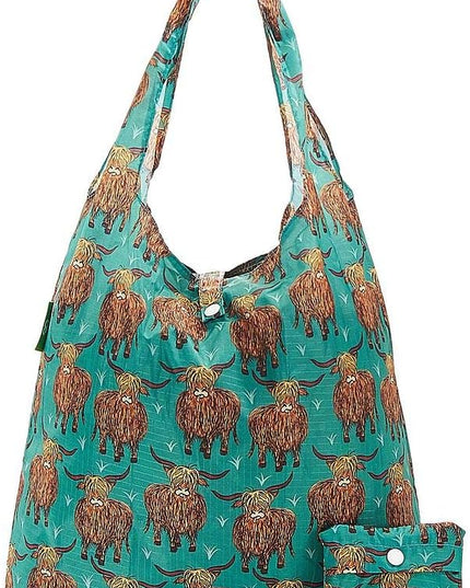 ECO CHIC Foldable Reusable Grocery Bags - Lightweight, Recycled & Reusable Shopping Bag - Waterproof Packable Tote