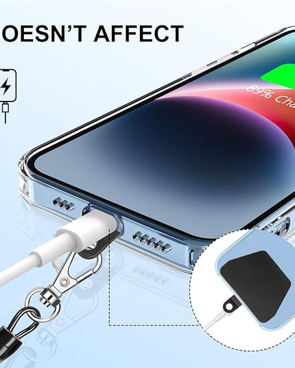 SHANSHUI Phone Lanyard, Cell Phone Lanyard Tether Pads Compatible with iPhone & All Smartphones in Full Cover Cases