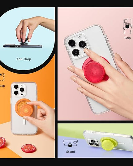 PopSockets Phone Grip for MagSafe with Kickstand, Magnetic Stand, Swappable Top, Secure Hold for iPhone MagSafe Cases, Phone & Tablet Grip - Cobalt