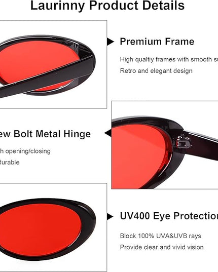 90s Sunglasses for Women Men Retro Small Oval Sunglasses