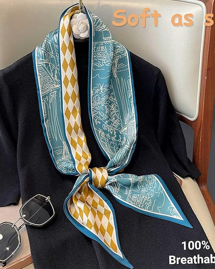 Dailyacc Hair Scarf for Women Fashion Silky Satin Headscarf Wrap Breathable Lightweight Neck Scarves For Handbag