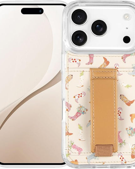 Walli Cases for iPhone 17 Pro Case Aesthetic Wallet Phone Case Card Holder, Securely Holds up to 2 Cards - Cute, Trendy Phone Cover for Women, fits iPhone 17 Pro, with Kickstand & Finger Strap