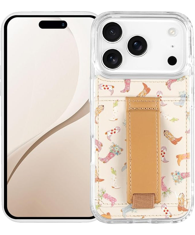 Walli Cases for iPhone 17 Pro Case Aesthetic Wallet Phone Case Card Holder, Securely Holds up to 2 Cards - Cute, Trendy Phone Cover for Women, fits iPhone 17 Pro, with Kickstand & Finger Strap