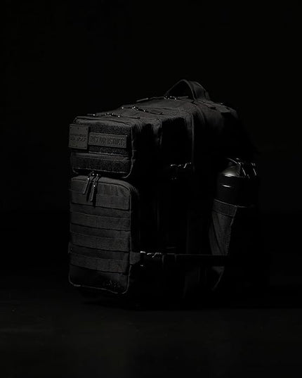 WOLFpak 35L Athletic Gym Backpack - Durable 1000D Waterproof Oxford Material with MOLLE Webbing, Laptop Pocket & Dual Cup Holders, Durable Fitness/Travel/Military Daypack (NightShade Edition)
