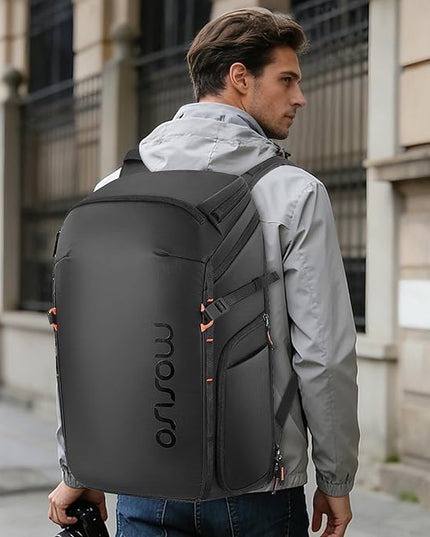 MOSISO Camera Backpack, DSLR/SLR/Mirrorless Photography Camera Bag Waterproof Hardshell Case with Tripod Holder&15-16 inch Laptop Compartment&Rain Cover Compatible with Canon/Nikon/Sony, Black