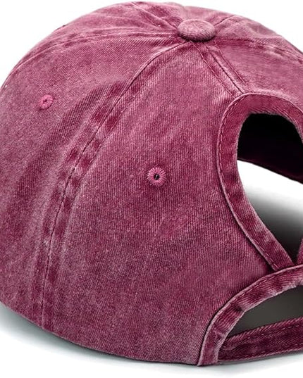 YeeHeen Ponytail Baseball Cap for Women High Messy Bun Caps Washed Cotton Hats
