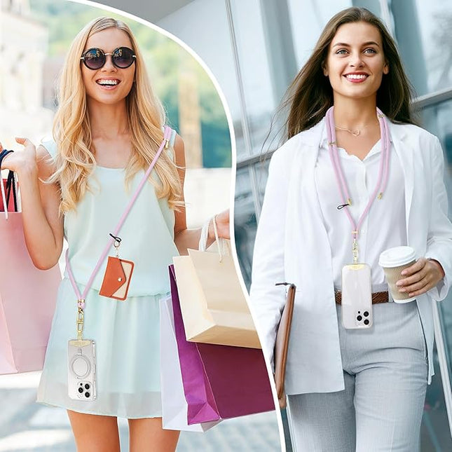 Adjustable Anti-Theft Phone Lanyard Neck & Crossbody Strap with 0.2mm Metal Tab & Comfort-Fit 8mm Rope (Light Purple)