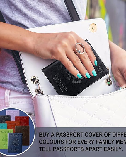 TIGARI Passport Holder for Travel Women Men, Valentines Day Gifts PU Leather Wallet Cover Case Sleeve, Waterproof Protected Document Organizer, Vacation Plane Cruise Travel Essentials